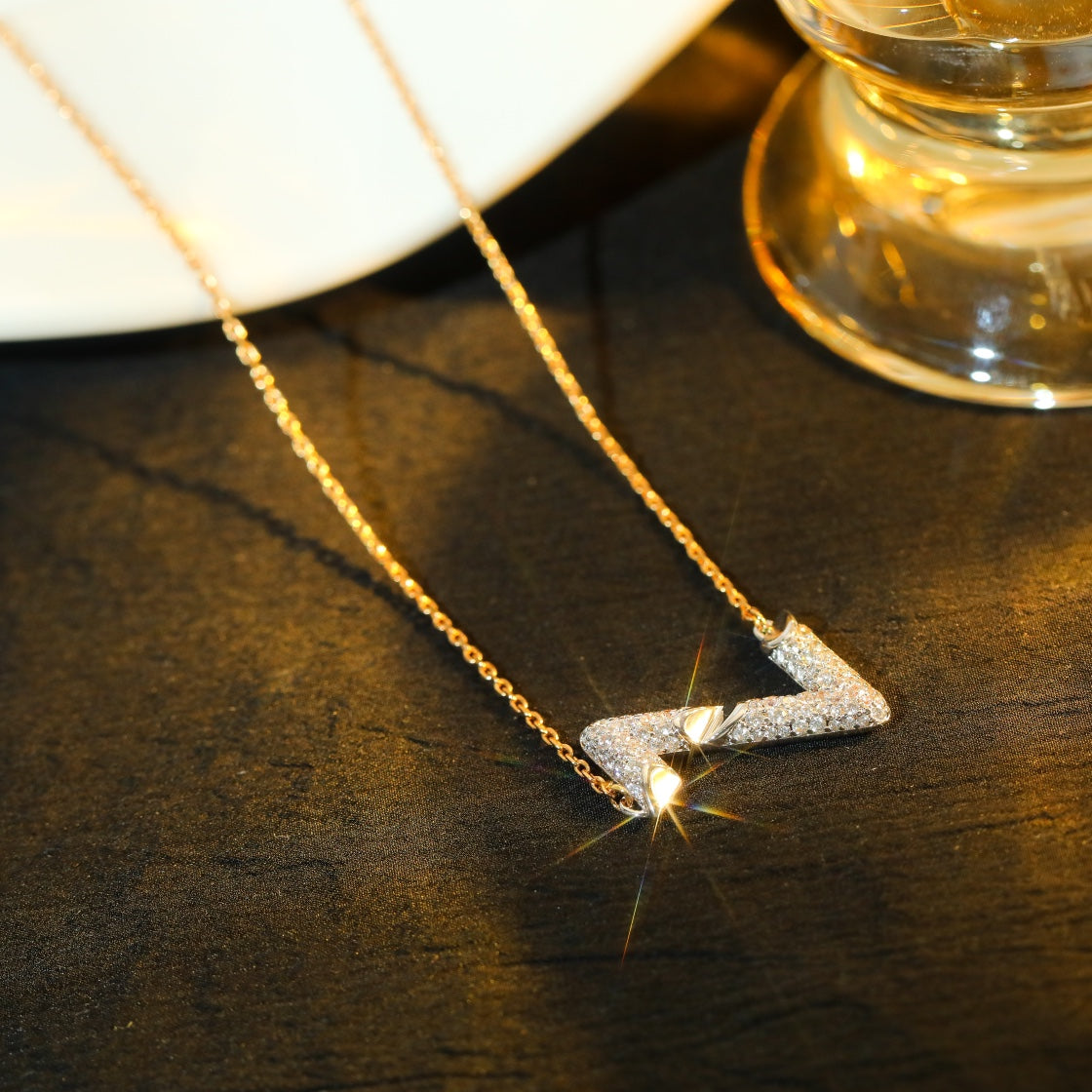 [Radiant Gem]¯VOLT SILVER DIAMOND PEDANT NECKLACE