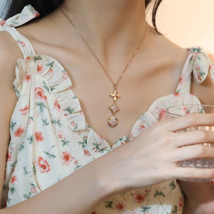 [Radiant Gem]¯STAR AND SUN DIAMOND PINK GOLD NECKLACE