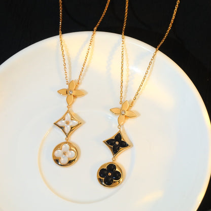 [Radiant Gem]¯STAR AND SUN ONYX PINK GOLD NECKLACE