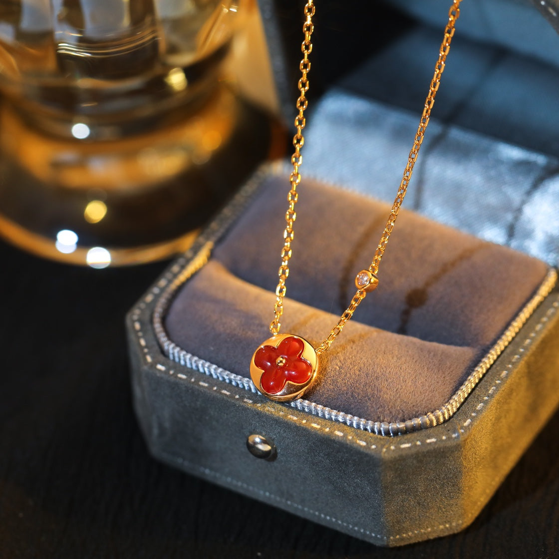 [Radiant Gem]¯SUN PEDANT PINK GOLD 1 DIAMOND NECKLACE