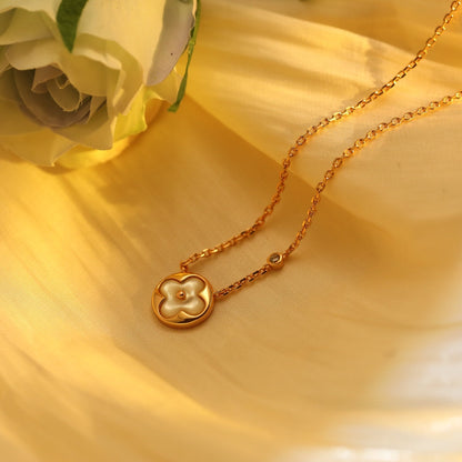 [Radiant Gem]¯SUN PEDANT PINK GOLD 1 DIAMOND NECKLACE