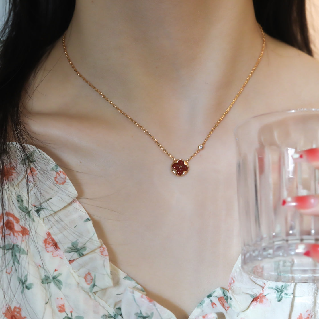 [Radiant Gem]¯SUN PEDANT PINK GOLD 1 DIAMOND NECKLACE