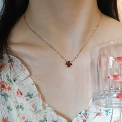 [Radiant Gem]¯SUN PEDANT PINK GOLD 1 DIAMOND NECKLACE