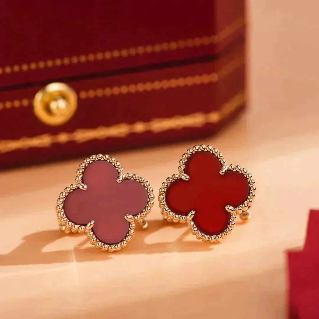 [Radiant Gem]¯CLOVER MEDIUM 1 MOTIFS CARNELIAN  EARRINGS