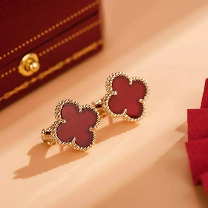 [Radiant Gem]¯CLOVER MEDIUM 1 MOTIFS CARNELIAN  EARRINGS