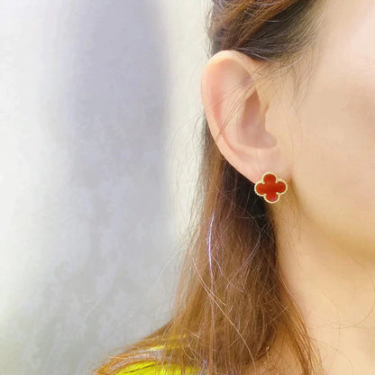 [Radiant Gem]¯CLOVER MEDIUM 1 MOTIFS CARNELIAN  EARRINGS