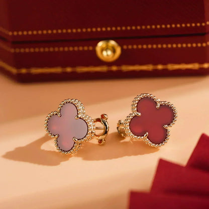[Radiant Gem]¯CLOVER MEDIUM 1 MOTIFS CARNELIAN  EARRINGS