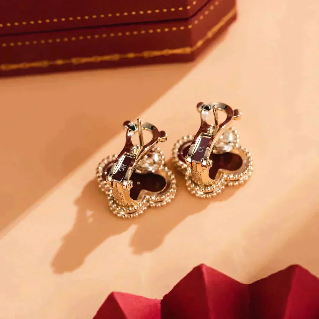 [Radiant Gem]¯CLOVER MEDIUM 1 MOTIFS CARNELIAN  EARRINGS