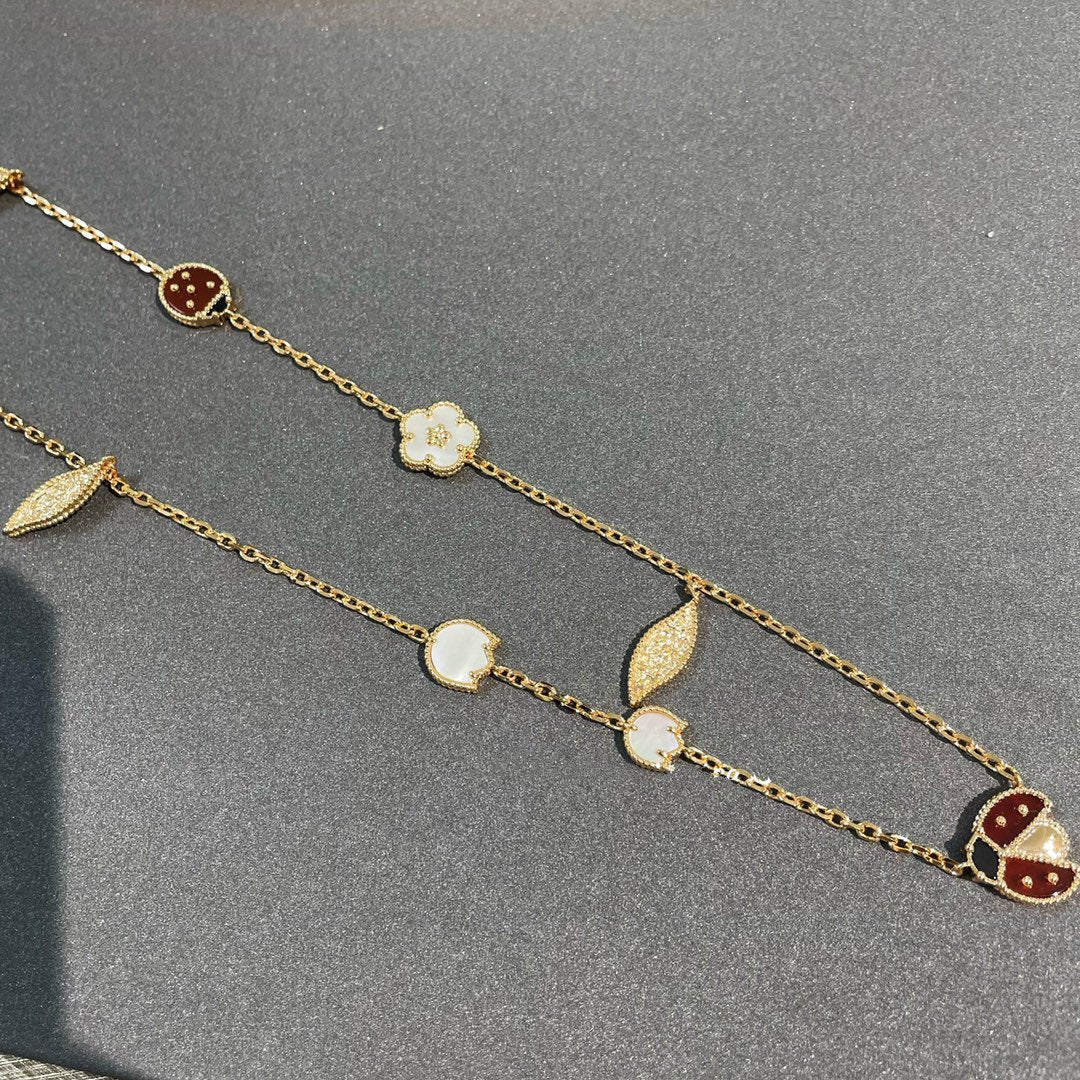 [Radiant Gem]¯LUCKY SPRING 15 MOTIFS GOLD NECKLACE
