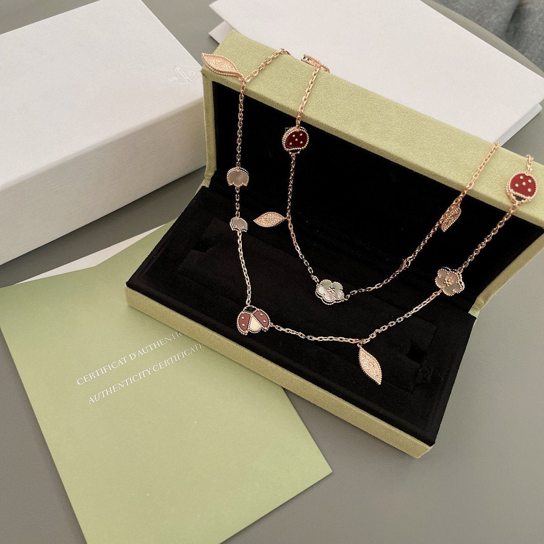 [Radiant Gem]¯LUCKY SPRING 15 MOTIFS ROSE GOLD NECKLACE