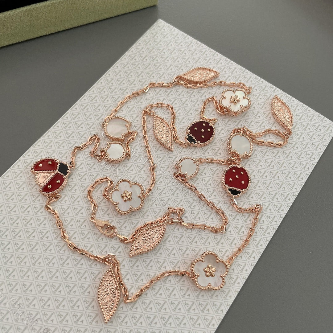 [Radiant Gem]¯LUCKY SPRING 15 MOTIFS ROSE GOLD NECKLACE