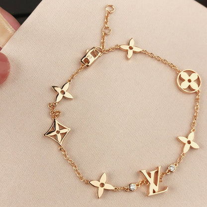 [Radiant Gem]¯STAR AND SUN 7 MOTIFS GOLD BRACELET