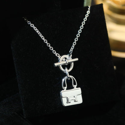 [Radiant Gem]¯POP H PEDANT SILVER NECKLACE