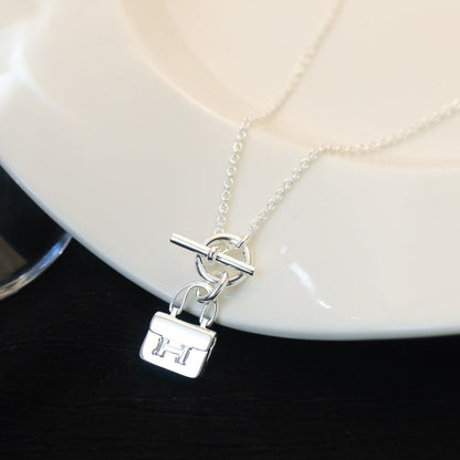 [Radiant Gem]¯POP H PEDANT SILVER NECKLACE