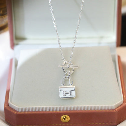 [Radiant Gem]¯POP H PEDANT SILVER NECKLACE