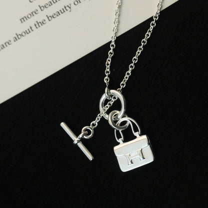 [Radiant Gem]¯POP H PEDANT SILVER NECKLACE