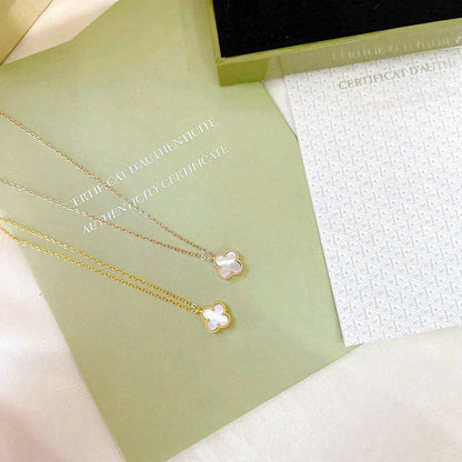 [Radiant Gem]¯CLOVER MINI 9.5MM WHITE MOTHER-OF-PEARL NECKLACE