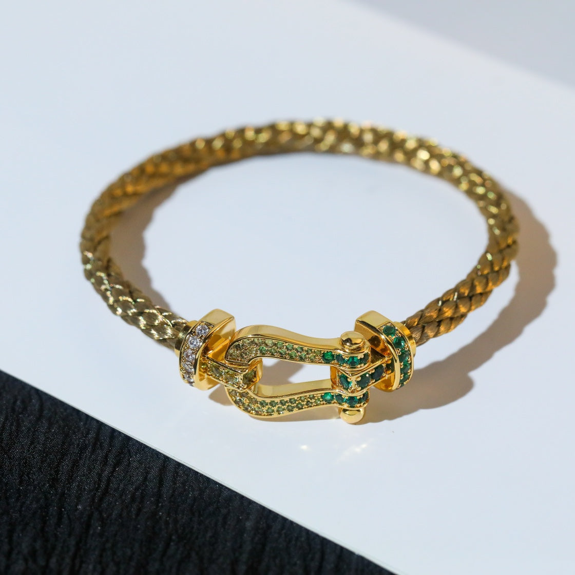 [Radiant Gem]¯FORCE 10 GOLD GREEN DIAMOND PAVED
