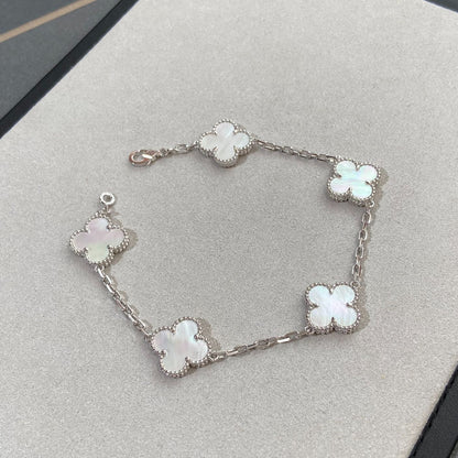 [Radiant Gem]New CLOVER WHITE PEARL MOP 5 MOTIF BRACELET COLLECTION
