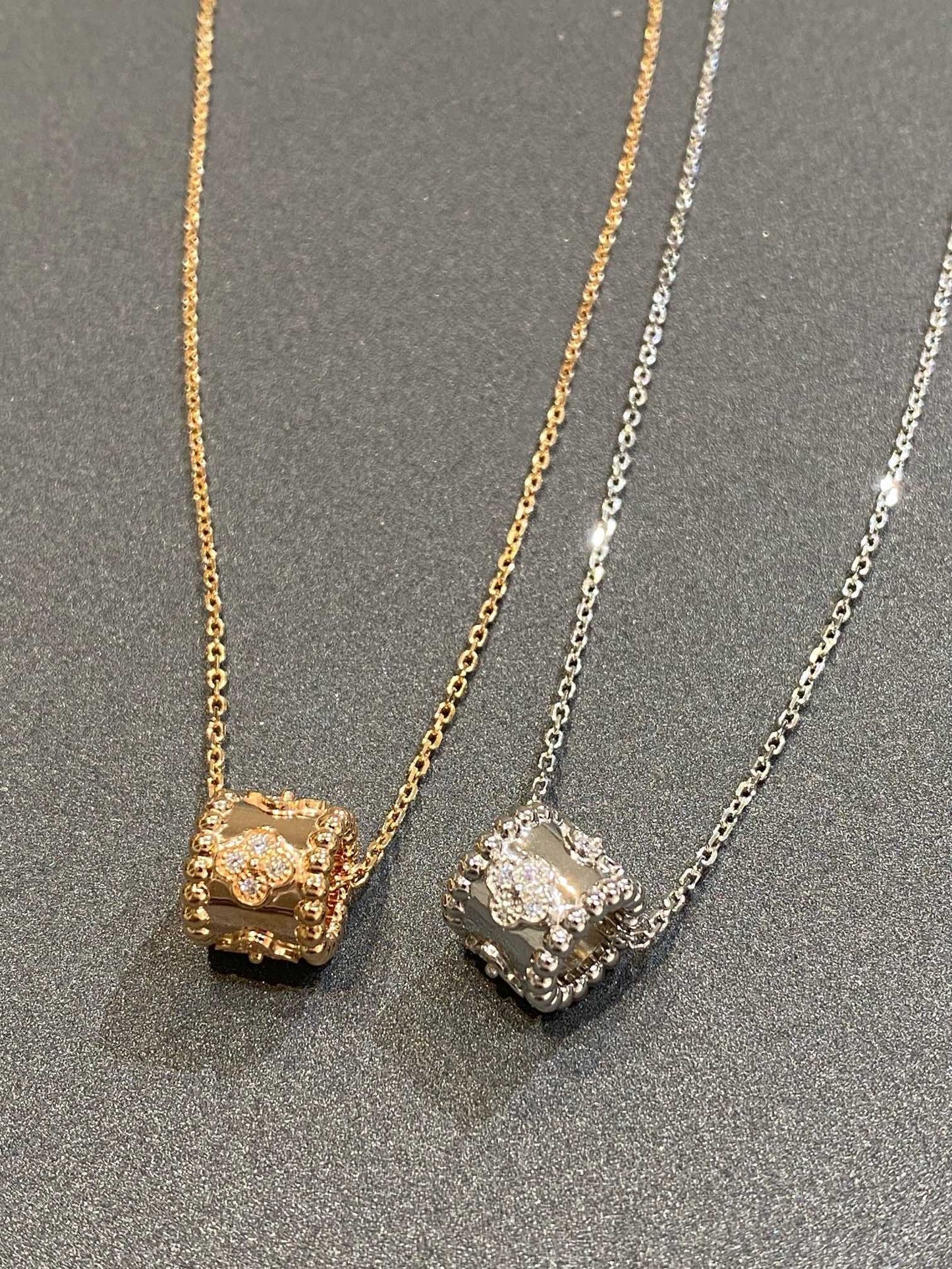 [Radiant Gem]¯PERLEE PEDANT SIVLER DIAMOND NECKLACE