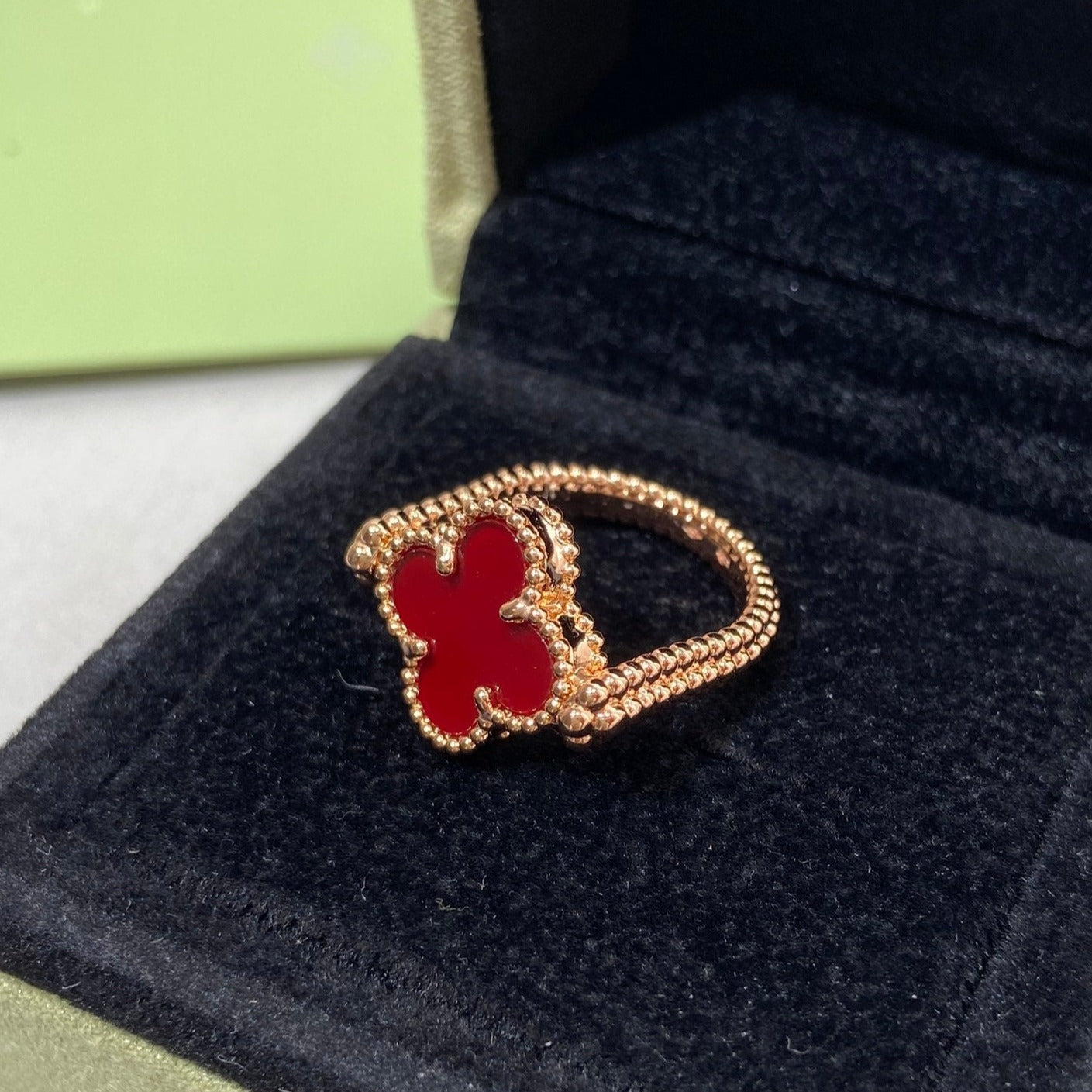 [Radiant Gem]¯CLOVER RIVERSIBLE ROSE GOLD RING