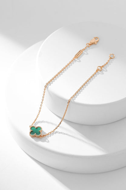 [Radiant Gem]¯CLOVER BRACELET MALACHITE 1 MOTIF