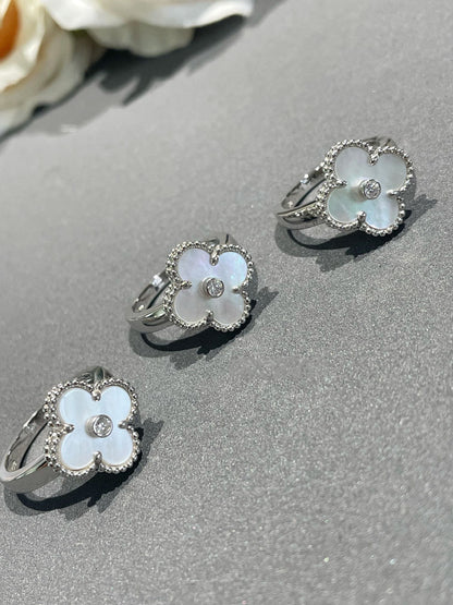 [Radiant Gem]¯CLOVER SILVER MOP DIAMOND RING