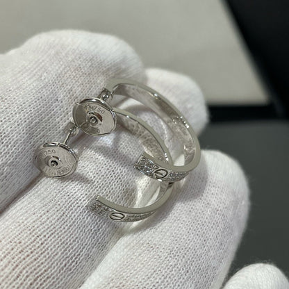 [Radiant Gem]¯LOVE DIAMOND SILVER HOOP EARRINGS
