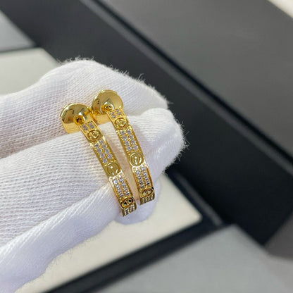 [Radiant Gem]¯LOVE DIAMOND GOLD HOOP EARRINGS