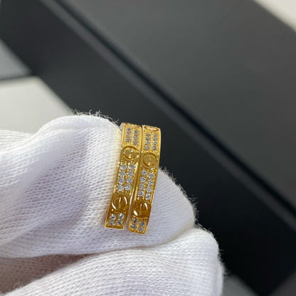 [Radiant Gem]¯LOVE DIAMOND GOLD HOOP EARRINGS