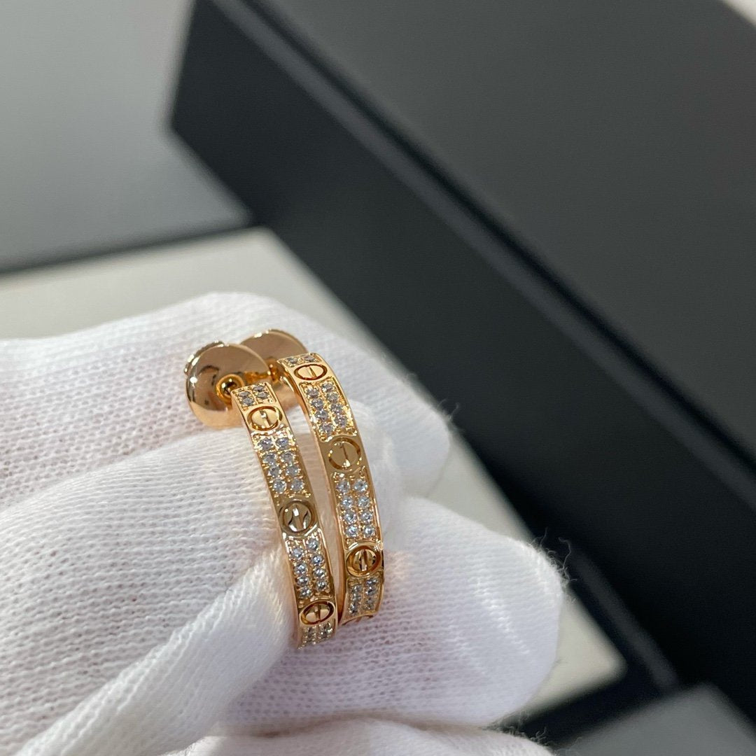 [Radiant Gem]¯LOVE DIAMOND PINK GOLD HOOP EARRINGS