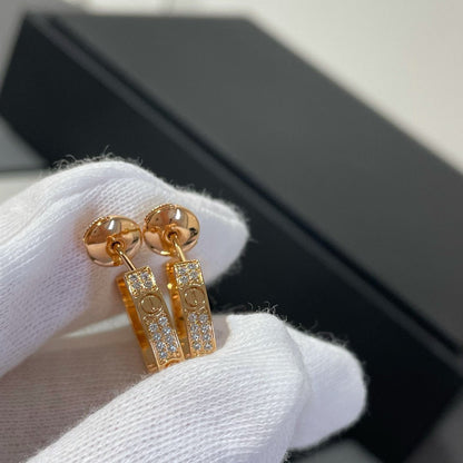 [Radiant Gem]¯LOVE DIAMOND PINK GOLD HOOP EARRINGS