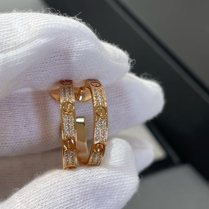 [Radiant Gem]¯LOVE DIAMOND PINK GOLD HOOP EARRINGS
