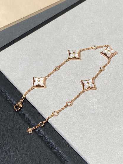 [Radiant Gem]¯STAR 4 MOTIF MOP DIAMOND PINK GOLD BRACELET
