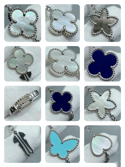[Radiant Gem]¯LUCKY CLOVER SILVER 11 MOTIF NECKLACE