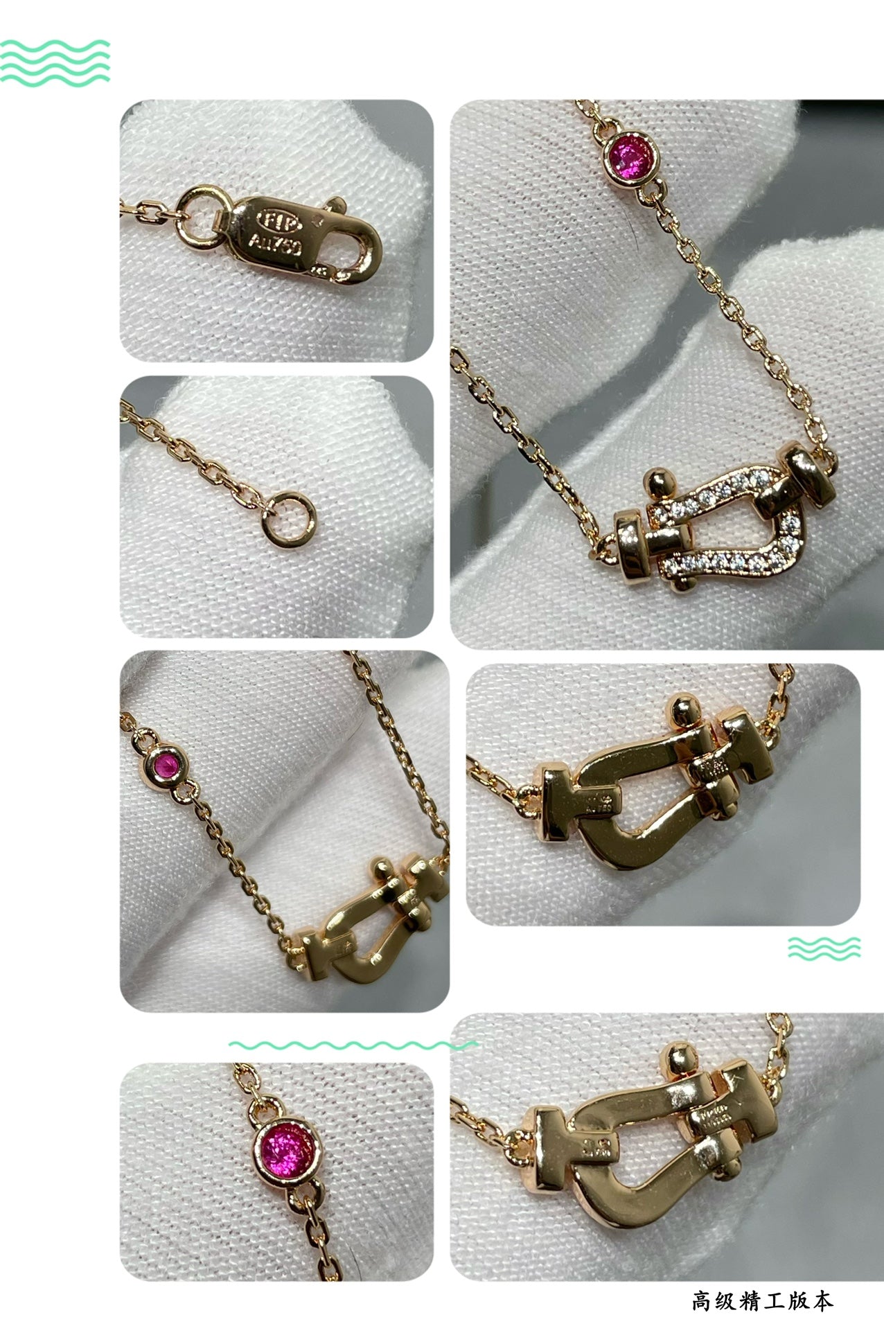 [Radiant Gem]¯FORCE 10 DIAMOND PINK GOLD NECKLACE