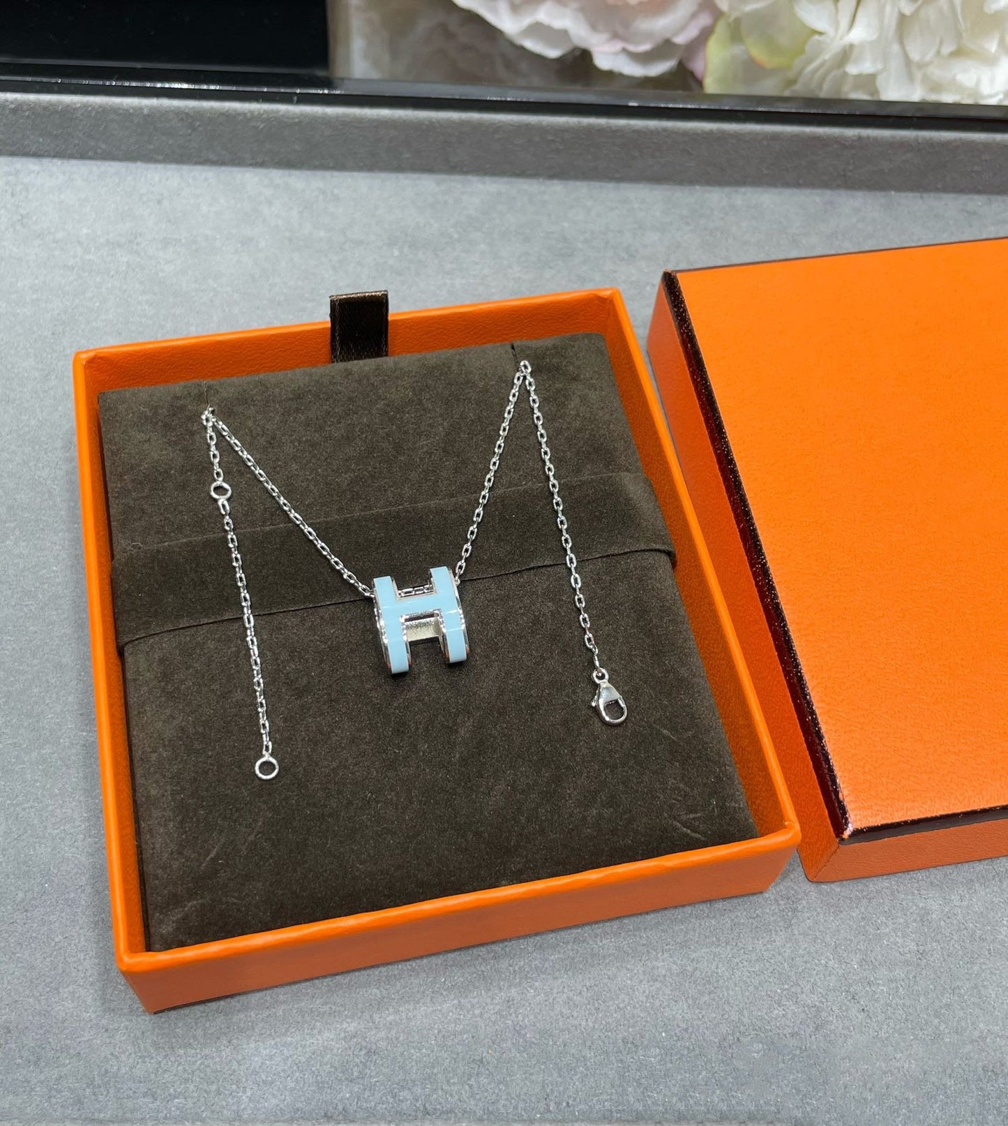 [Radiant Gem]¯POP H SKY BLUE NECKLACE
