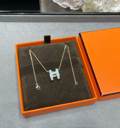 [Radiant Gem]¯POP H SKY BLUE NECKLACE