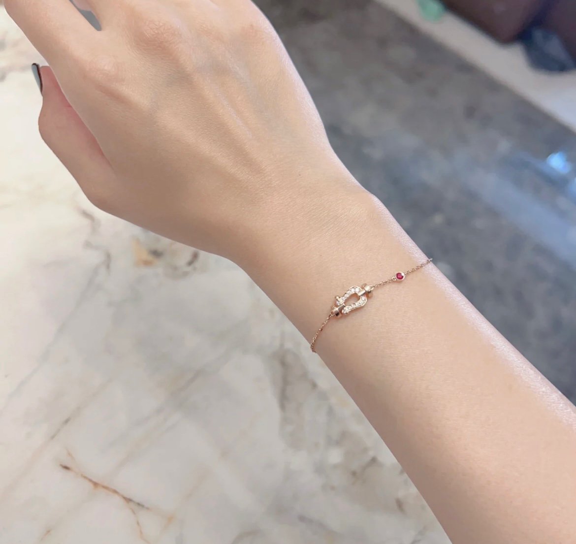 [Radiant Gem]¯FORCE 10 DIAMOND CHAIN LINK PINK GOLD BRACELET