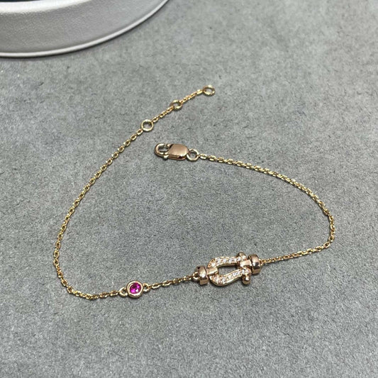 [Radiant Gem]¯FORCE 10 DIAMOND CHAIN LINK PINK GOLD BRACELET