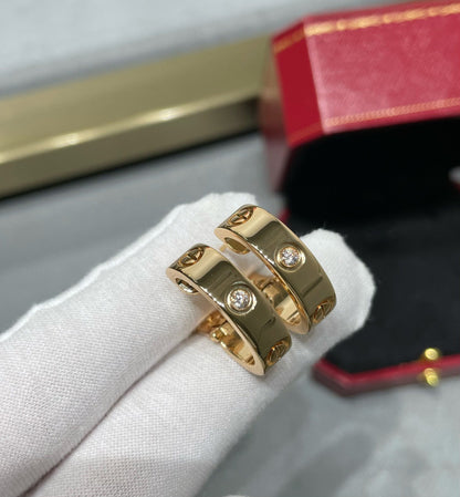 [Radiant Gem]¯LOVE 5.5MM 1 DIAMOND EARRINGS