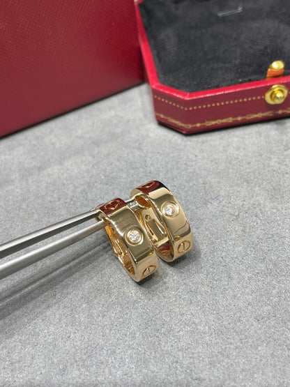 [Radiant Gem]¯LOVE 5.5MM 1 DIAMOND EARRINGS