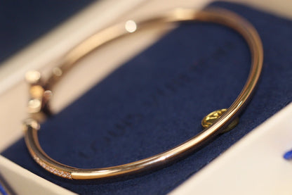 [Radiant Gem]¯IDYLLE PINK GOLD OPEN BRACELET DIAMOND PAVED