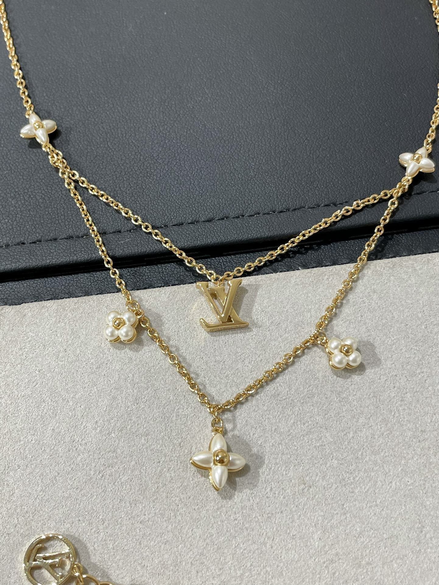 [Radiant Gem]¯FLOWERGRAM GOLD MOP DOUBLE ROW NECKLACE
