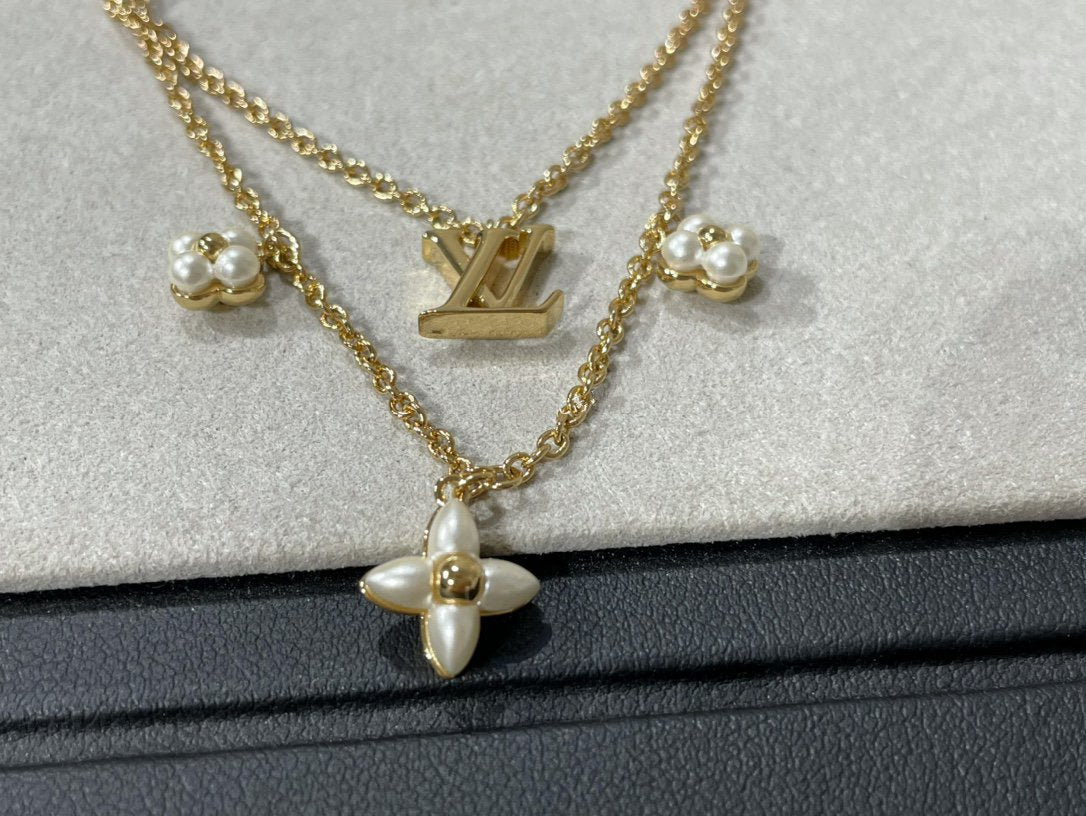 [Radiant Gem]¯FLOWERGRAM GOLD MOP DOUBLE ROW NECKLACE