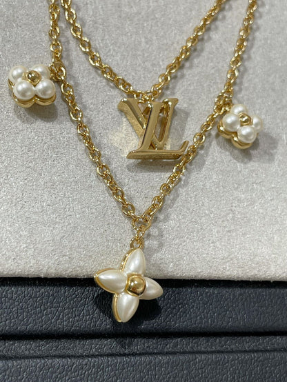 [Radiant Gem]¯FLOWERGRAM GOLD MOP DOUBLE ROW NECKLACE