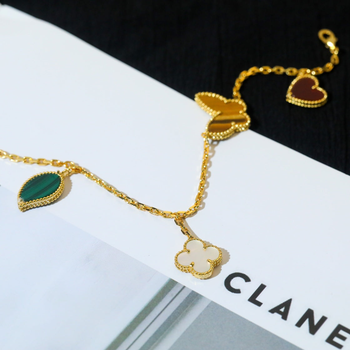 [Radiant Gem]¯LUCKY SPRING 5 MOTIF GOLD BRACELET