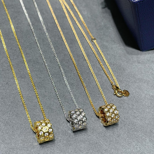 [Radiant Gem]¯BEE LOVE DIAMOND PAVED 3 ROW NECKLACE