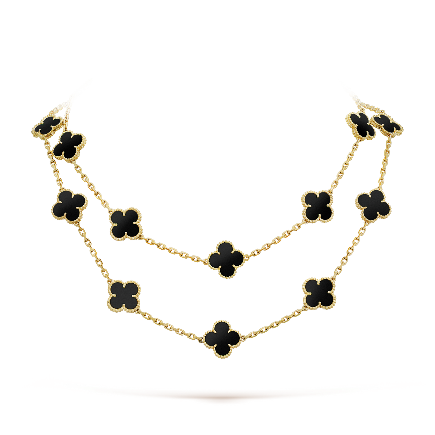 [Radiant Gem]¯CLOVER 20 MOTIFS ONYX NECKLACE