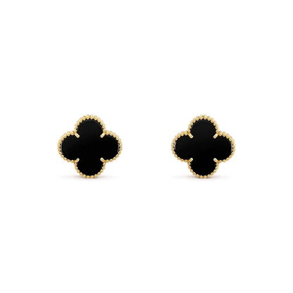 [Radiant Gem]¯CLOVER MEDIUM 1 MOTIFS  ONYX STUD EARRINGS